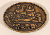 1982 CAT Caterpillar L Series Tractors Bull Dozer Oval 2 1/8" x 3 Metal Belt Buckle