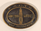 F.A.C.T.S. Oil Tools Ltd. Leduc Alberta Oval 3" x 4 Metal Belt Buckle