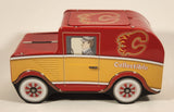 NHL Calgary Flames Ice Hockey Team Delivery Van Car Shaped Tin Metal Coin Bank