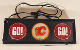 NHL Calgary Flames Ice Hockey Team Go Flames Go Light Up 6" x 16" Plastic Wall Traffic Light Sign