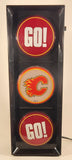 NHL Calgary Flames Ice Hockey Team Go Flames Go Light Up 6" x 16" Plastic Wall Traffic Light Sign