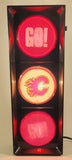 NHL Calgary Flames Ice Hockey Team Go Flames Go Light Up 6" x 16" Plastic Wall Traffic Light Sign