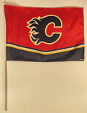 Future Product Sales Inc. NHL Calgary Flames 12" x 18" Flag on Wood Pole