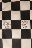 Black and White Checkered Flag Signed Autographed 12" x 18" Racing Flag on Wood Pole
