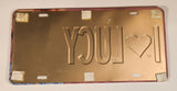 CBS Worldwide I Love Lucy America's Favorite Redhead! Tin Metal Vehicle License Plate New in Plastic