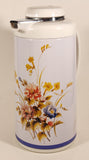 Blue Red Yellow Flower Pattern White 10 1/2" Thermal Water Pitcher Jug