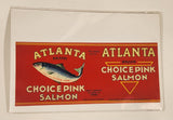 Very Rare Vintage Atlanta Brand Choice Pink Salmon 4 1/4" x 9 3/4" Can Label