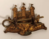 Vintage The King's Own Scottish Borderers Regiment Castle Shaped Metal Army Collar Badge