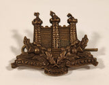 Vintage The King's Own Scottish Borderers Regiment Castle Shaped Metal Army Collar Badge