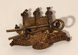 Vintage The King's Own Scottish Borderers Regiment Castle Shaped Metal Army Collar Badge