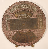 Vintage Brass Metal Perpetual Rotating Disc Calendar Made in India