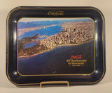 Vintage 1980 60th Anniversary of Coca-Cola in Vancouver 1920-1980 Aerial Shot of Downtown Vancouver and Part of Stanley Park Official Blue Metal Beverage Tray