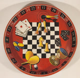 Vintage Casino Gambling Tabletop Games 13" Metal Beverage Serving Tray