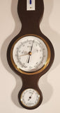 Vintage Barigo Thermometer Barometer Hygrometer White Backed 20 1/4" Wood Weather Station Made in Germany