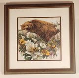 Vintage Bev Doolittle Bugged Bear Painting 14 1/4" x 14 1/4" Art Print
