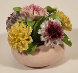 Vintage Staffordshire Bone China England Miniature Pink Vase Porcelain Floral Flower Bouquet