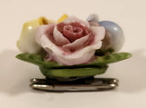 Vintage Crown Staffordshire Porcelain Floral Flower Bouquet Brooch Pin
