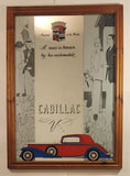 Antique Cadillac V8 V12 V16 Standard Of The World A Man Is Known By His Automobile Large 24 3/4" x 34 3/4" Wood Framed Advertising Mirror