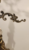 Vintage Bleikristall Ornate Cherub Themed 17 1/4" Tall Brass and 24% Leaded Crystal Glass Tray Scales of Justice Balance Scale