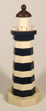 Samaco Dark Blue and White Striped Lighthouse 9 3/4" Wood Ornament