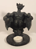 Winged Gargoyle Perched on Skull 5 3/4" Resin Candle Holder