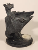 Winged Gargoyle Perched on Skull 5 3/4" Resin Candle Holder