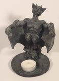 Winged Gargoyle Perched on Skull 5 3/4" Resin Candle Holder