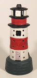 Red and White Striped Lighthouse 7 3/4" Ceramic Candle Holder Lamp Light