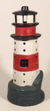 Red and White Striped Lighthouse 7 3/4" Ceramic Candle Holder Lamp Light