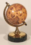 Brass and Green Marble 6 1/2" Old World Globe