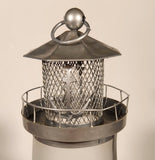 Frosted Glass Lighthouse 9 1/4" Metal Candle Holder Lamp Light