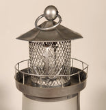 Frosted Glass Lighthouse 9 1/4" Metal Candle Holder Lamp Light