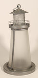 Frosted Glass Lighthouse 9 1/4" Metal Candle Holder Lamp Light