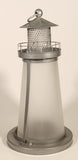 Frosted Glass Lighthouse 9 1/4" Metal Candle Holder Lamp Light