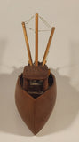 Rare Fishing Trawler with Roll Out Net 10" Teak Wooden Boat Model