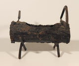 Antique Saw and Axe Hollowed Tree Log Welded Steel Metal Ashtray