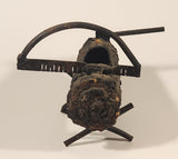 Antique Saw and Axe Hollowed Tree Log Welded Steel Metal Ashtray