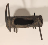 Antique Saw and Axe Hollowed Tree Log Welded Steel Metal Ashtray