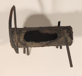 Antique Saw and Axe Hollowed Tree Log Welded Steel Metal Ashtray