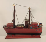 American Flagged Steamship Freighter Tugboat 12 1/2" Tin Metal Boat Model