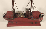 American Flagged Steamship Freighter Tugboat 12 1/2" Tin Metal Boat Model