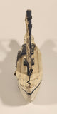 Fishing Trawler Sail Boat White 8" Wooden Boat Model