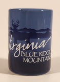 Virginia Blue Ridge Mountains Buck Deer Two Tone Blue 2 1/2" Ceramic Shot Glass