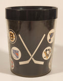 Vintage 1970 Thermo Serv NHL Hockey Team Logos 4" Black Plastic Coffee Mug Cup