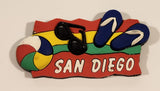 San Diego Beachball Sunglasses Sandals Rubber Fridge Magnet