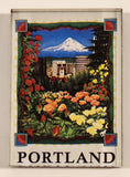 Portland Rose Garden Acrylic Fridge Magnet