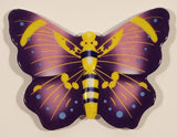 Purple Pink Yellow Butterfly Plastic Fridge Magnet