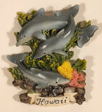 Hawaii Dolphins on Coral Reef 3D Resin Fridge Magnet