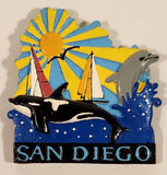 Gift Creations San Diego Orca Killer Whale Dolphin Sailboats Sunshine 3D Resin Fridge Magnet