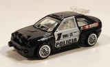 2000 Hot Wheels World Racers 2 Ford Escort Rally #1 Police Cops Policia Black with White Doors Die Cast Toy Car Vehicle